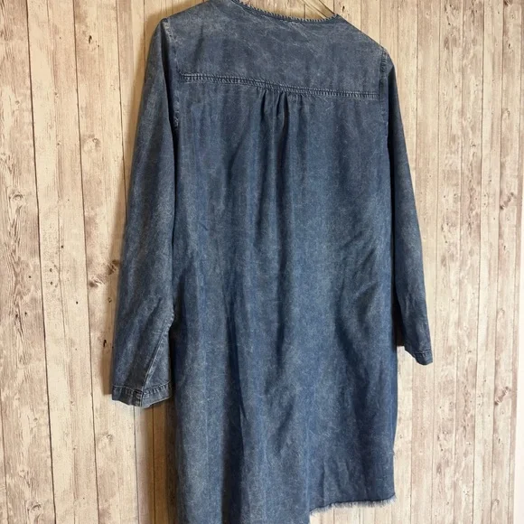JOH Washed Indigo Blue Asymmetrical Tencel Tunic - Picture 5 of 5